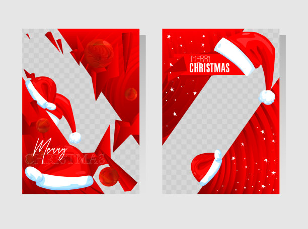 圣诞销售模板设计与红色圣诞老人帽。节日特惠，季节优惠。矢量插图。折扣海报。商务，商店活动。图片下载