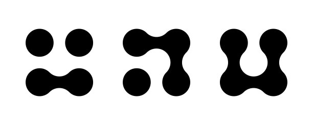 连接点图标。圆形图案符号。集成的象征。抽象的点运动。连接的圆形斑点。过渡元球。矢量插图隔离在白色背景上图片下载