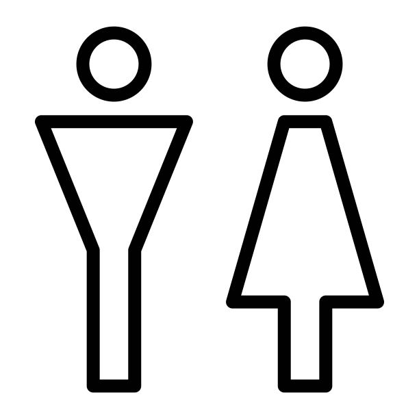 厕所符号矢量与男人和女人符号在一个象形文字图片下载