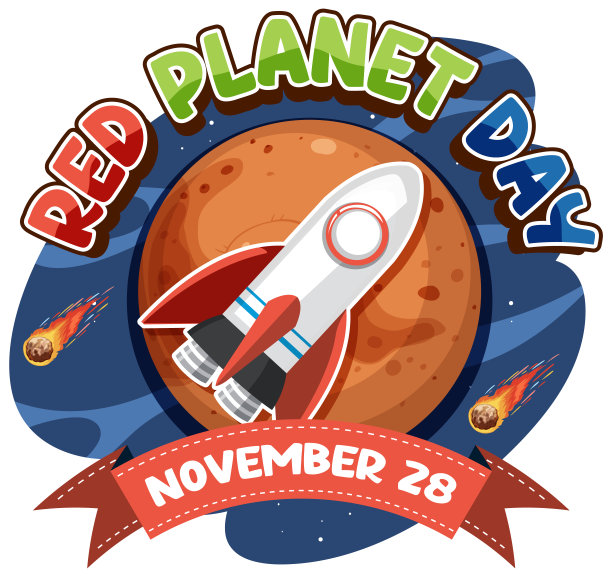 红色星球日旗帜设计图片下载