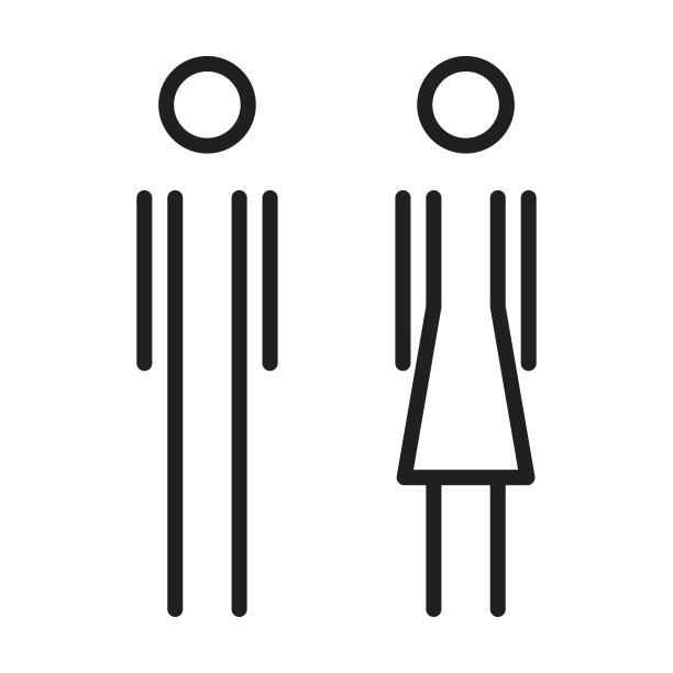 厕所符号矢量与男人和女人符号在一个象形文字图片下载