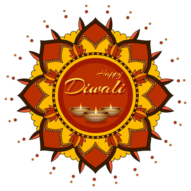 排灯节快乐标志设计图片下载