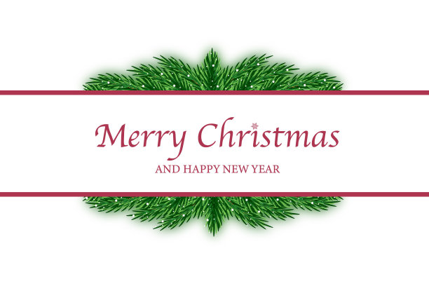 圣诞卡片，标签，标签与文字和小枝冷杉。图片下载