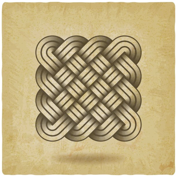 编织符号抽象结图标在复古的背景图片下载