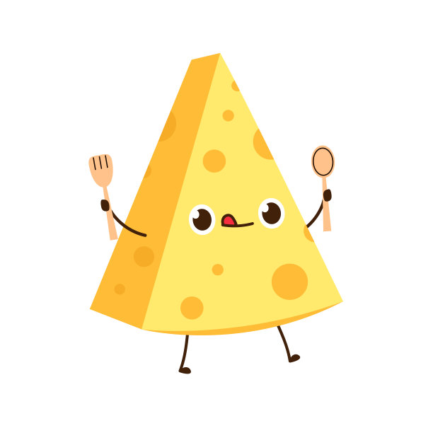 奶酪人物设计。白底奶酪。的象征。吉祥物。图片下载