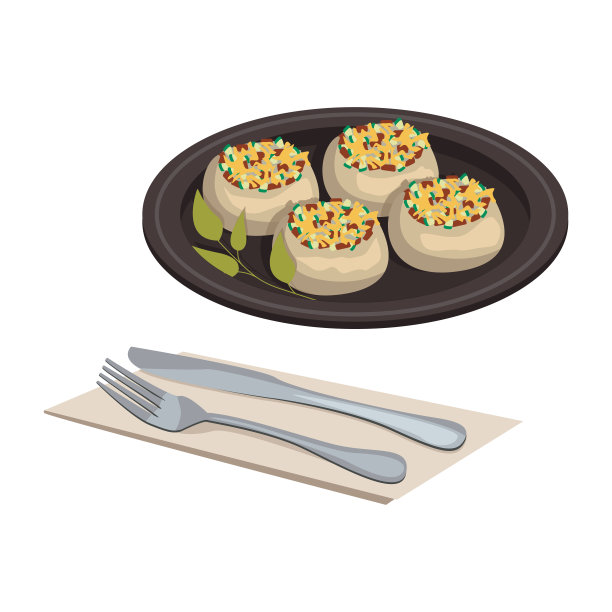 土耳其国菜。Fyrynda mantar。香菇奶酪香槟。图片下载