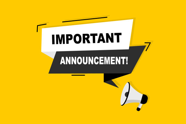 有重要通告的扩音器。旗帜的业务，营销和广告。扬声器。重要的公告。矢量图图片下载