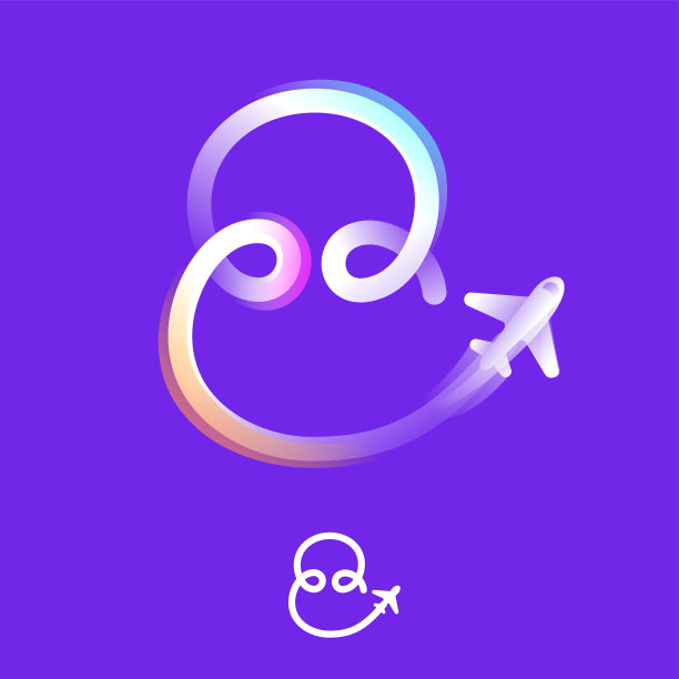 数字八标志由一个梯度线与平面图标和彩虹闪耀。重叠的多色徽章。图片下载