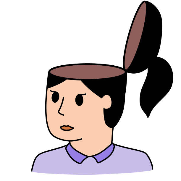 思想开放的女人。空脑袋。知识准备的概念。图片下载