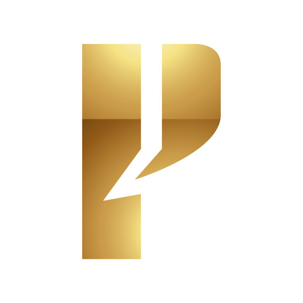 白色背景上的金色字母P符号-图标1图片下载