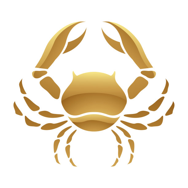 白底金星座巨蟹座图片下载