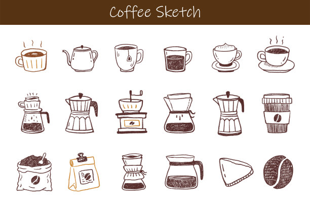 咖啡水彩图片下载