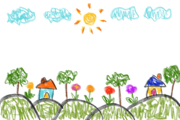 小朋友小朋友画画画卡通手绘涂鸦背景留白图片下载