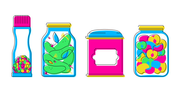 家中备料和收纳线的设计风格对象设置图片下载