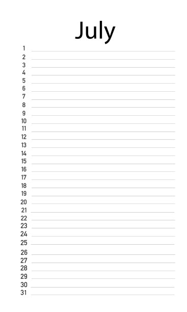 七月，去做清单，矢量。图片下载