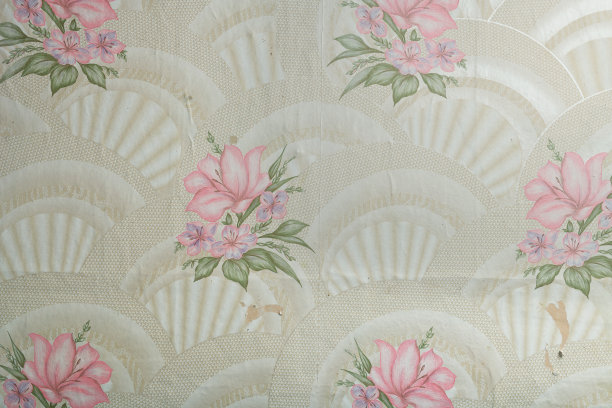 墙上的旧墙纸。旧墙纸的纹理或背景。图片下载