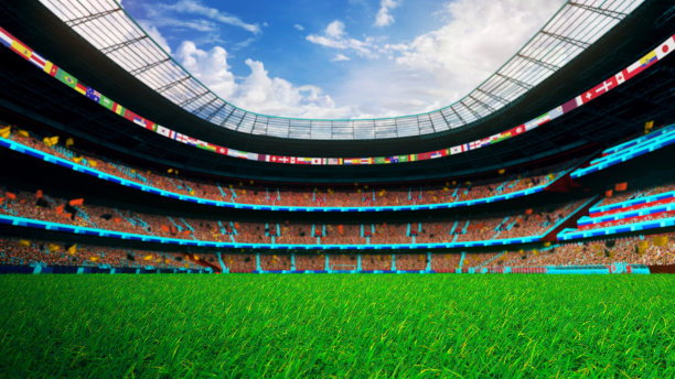 在体育场的草地上飞行图片下载