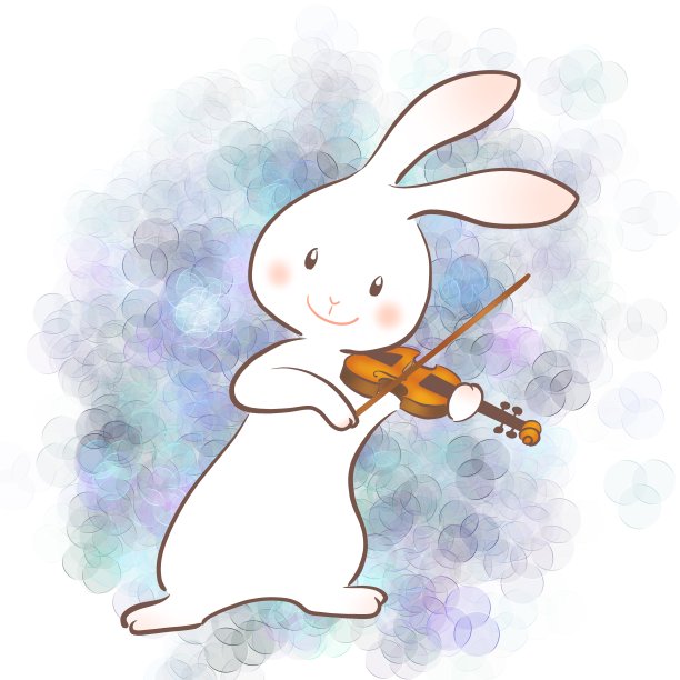 兔子和小提琴图片下载