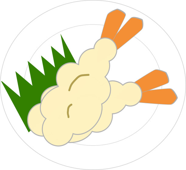 虾天妇罗放在盘子里图片下载