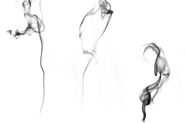 蒸汽线。黑色烟雾，模糊抽象雾或蒸汽雾云孤立在白色背景。对于温热的食物，沸水冒烟的概念。图片下载