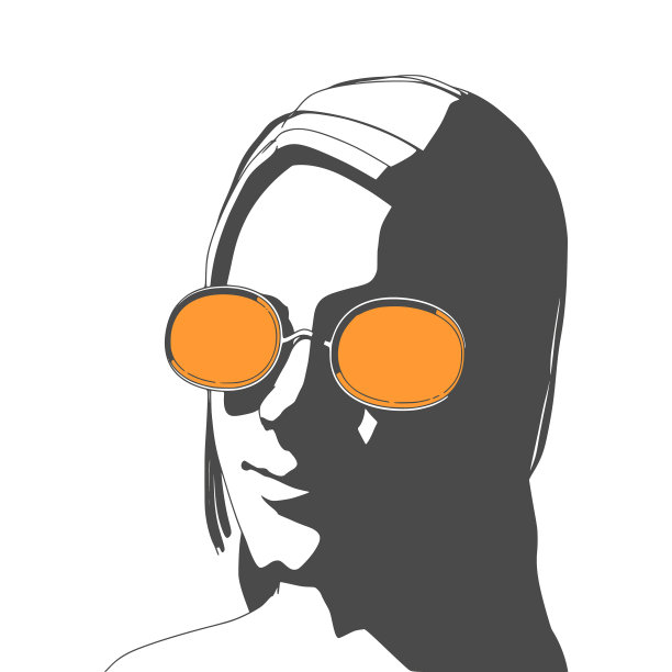 剪影的女性头部美丽而时尚图片下载