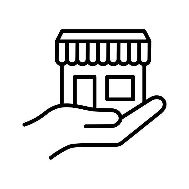 手持店铺建筑象形图，已隔离图片下载