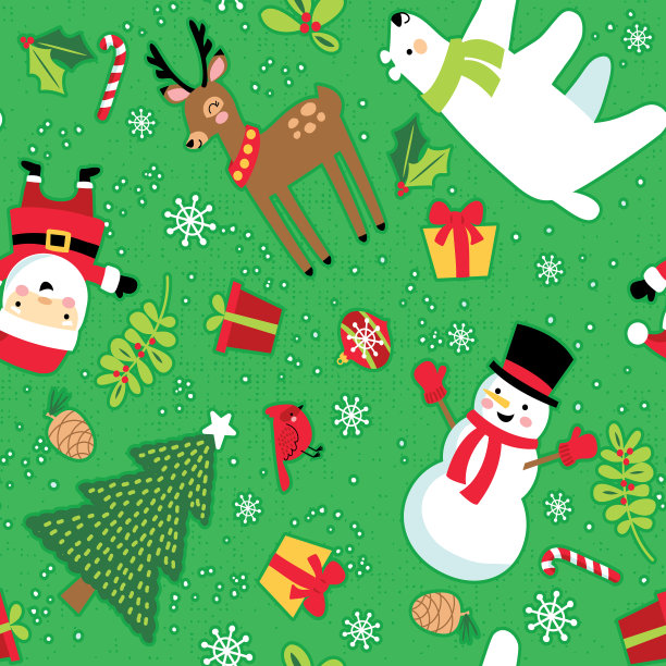 圣诞老人驯鹿北极熊雪人和图片下载