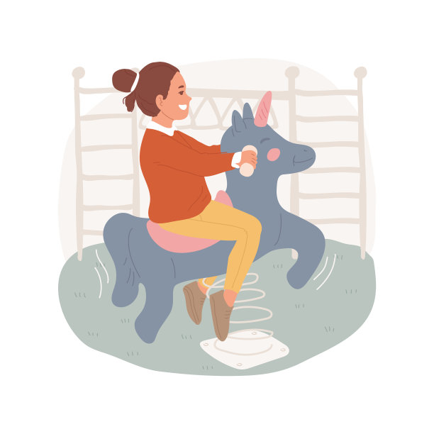 弹簧摇椅孤立卡通图片下载