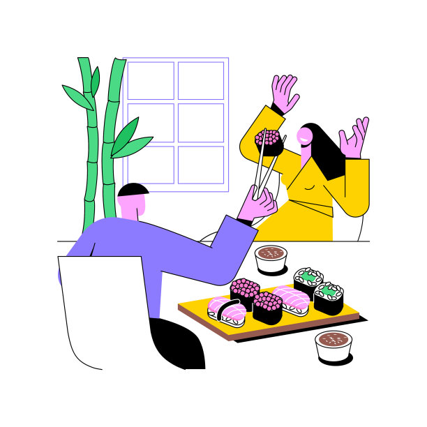 寿司店孤立漫画图片下载