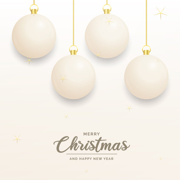 节日装饰白色和金色图片下载