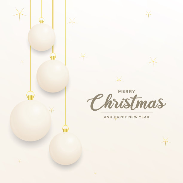 节日装饰白色和金色图片下载