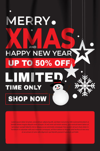 圣诞快乐和新年快乐贺卡设计。圣诞节的背景。矢量图图片下载