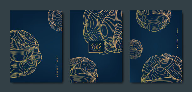 矢量日本球体，花卉圆形元素图案。复古风格的花卉金色元素模板。奢侈品黑线封面，传单，小册子，包装设计，社交媒体帖子，横幅图片下载