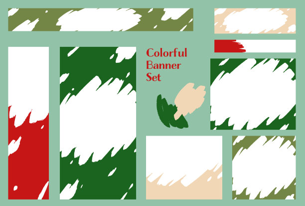 一套彩色和可爱的网络横幅图片下载