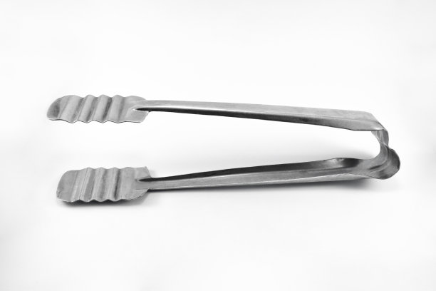 不锈钢食品钳隔离在白色背景图片下载