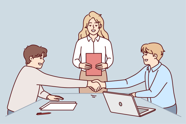 男人们在会议上握手达成协议图片下载