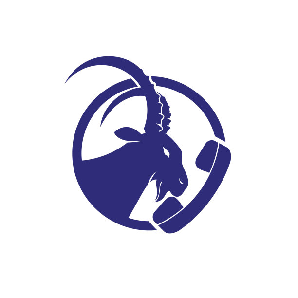 手机与山羊图标矢量标志设计模板。图片下载