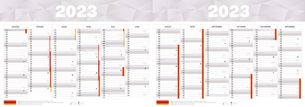 2023年法国日历与学校假期-法国-印刷商业设计图片下载
