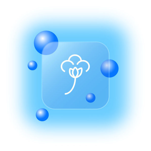 棉花图标。生态、洁净空气、面料、酒店、家居、卫生。棉花的概念。Glassmorphism风格。矢量线图标的业务图片下载