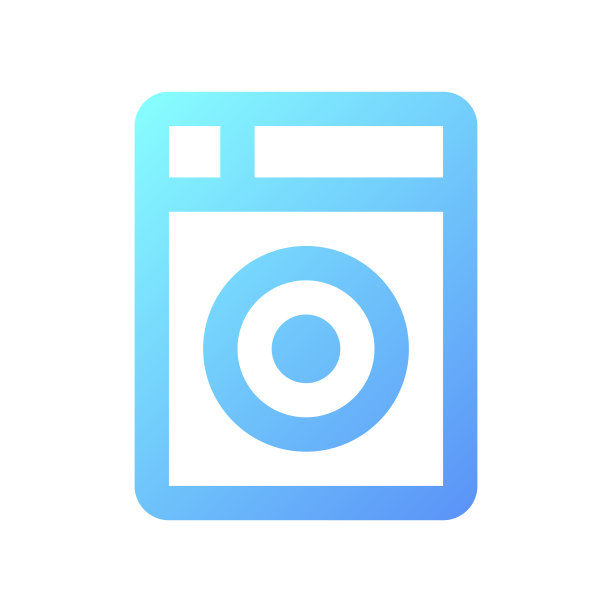 洗衣机像素完美渐变线性ui图标图片下载