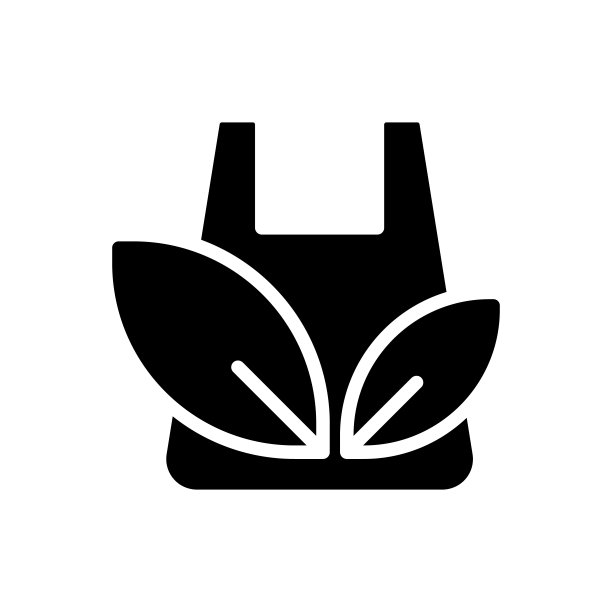环保袋黑色字形图标图片下载