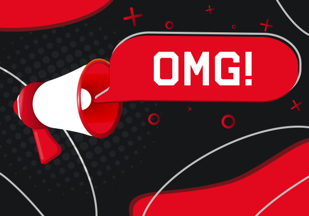 我的天啊带有语音气泡的手持扩音器图片下载