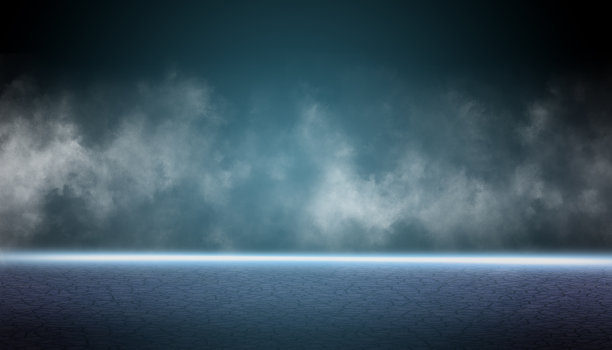 抽象的光在黑暗的空背景与烟雾，烟雾。用于显示或设计背景的黑色背景场景。三维渲染图片下载