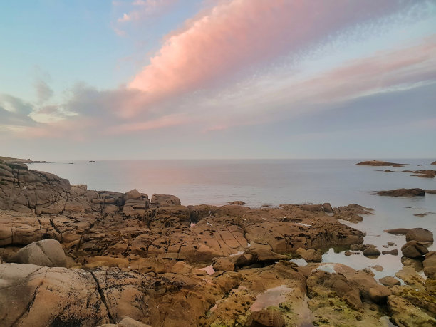 落日在海上，照片为背景图片下载