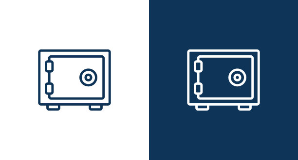 保险箱轮廓图标的网页和移动图片下载