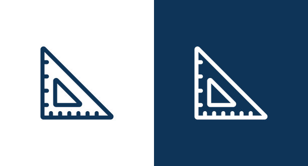 三角形标尺轮廓图标插图孤立矢量符号符号图片下载