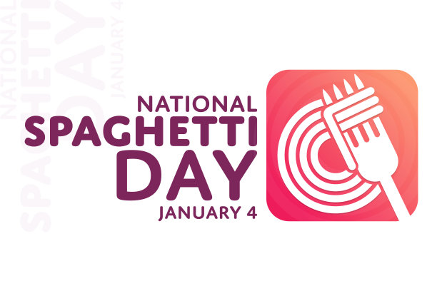 全国意大利面日。1月4日。矢量插图。节日的海报。图片下载