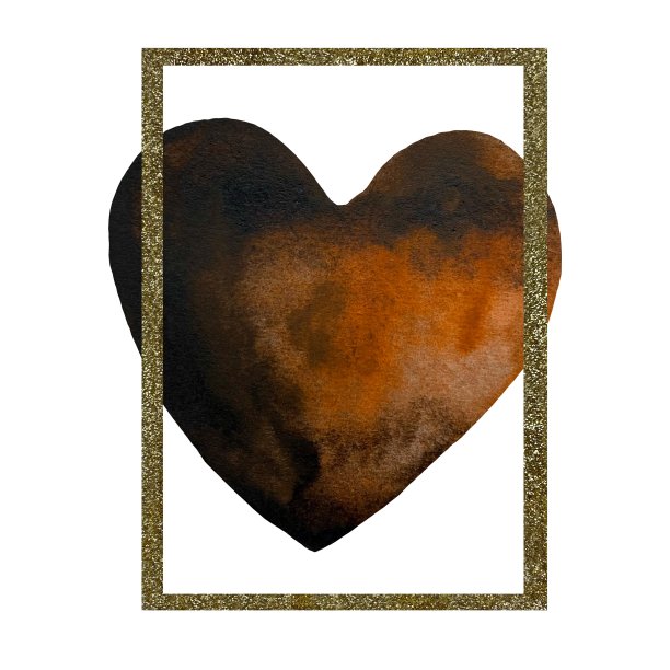 心棕色框架金色拼贴水彩图片下载