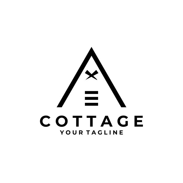 小屋符号矢量复古符号插图设计图片下载