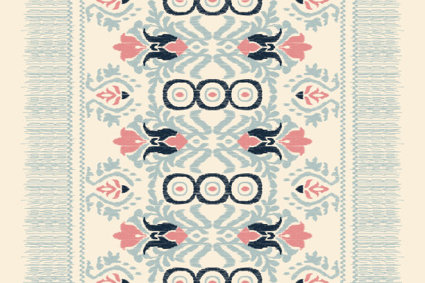 伊卡特花涡纹刺绣图片下载